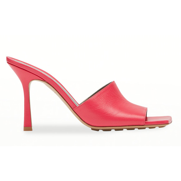 Bottega Veneta Stretch Square Toe Lollipop Pink Backless Sandal Heel Pump 39.5